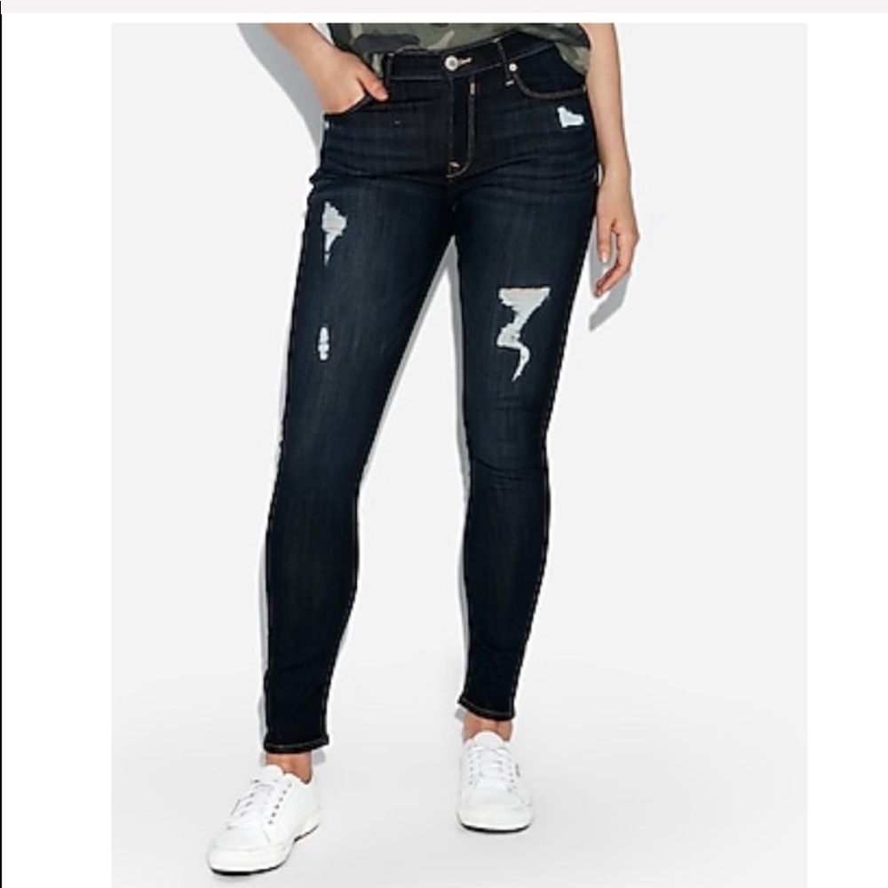Express Midrise Distressed Jean Leggings